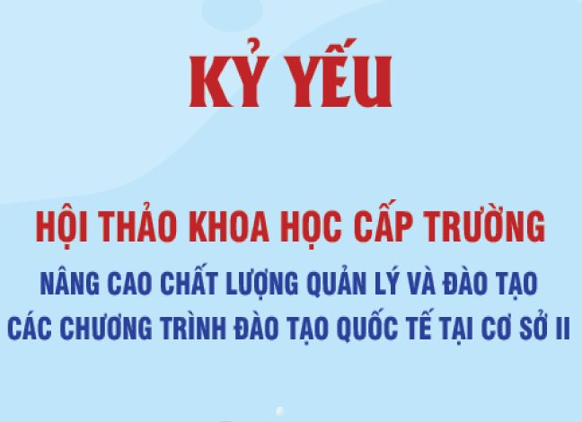 Kỷ yếu hội thảo khoa học cấp trường nâng cao chất lượng quản lý và đào tạo các chương trình đào tạo quốc tế tại Cơ sở II