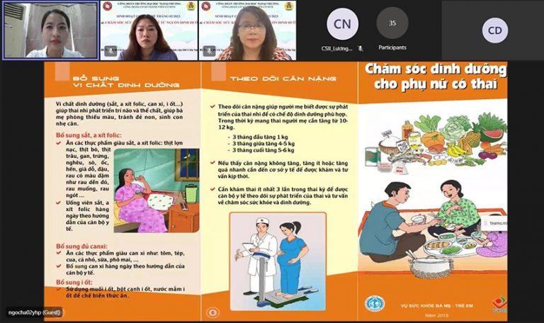 Công đoàn Cơ sở thành viên Cơ sở II sinh hoạt chuyên đề tháng 02/2023: “Chăm sóc sức khỏe con trẻ từ nguồn dinh dưỡng hằng ngày”