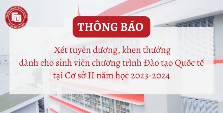 TB vv xét tuyên dương, khen thưởng SV Đào tạo quốc tế năm học 2023-2024