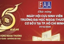 Thông tin về chương trình họp mặt cựu sinh viên nhân dịp kỷ niệm 65 năm thành lập Trường Đại học Ngoại thương (1960–2025)